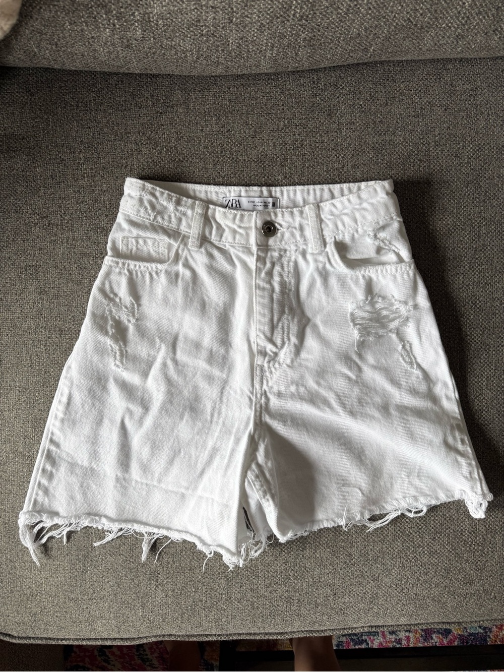 Zara Distressed Denim Shorts